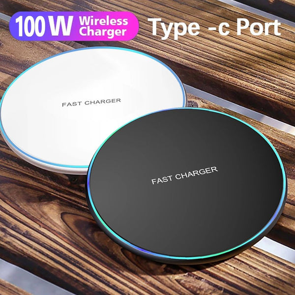 "Almofada de carregamento sem fio rápido de 100W para iPhone 15, 14, 13, 12, 11 Pro."