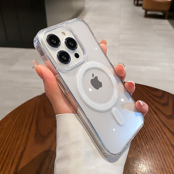 Capa magnética transparente com carregamento sem fio para iPhone 11 compatível com MagSafe