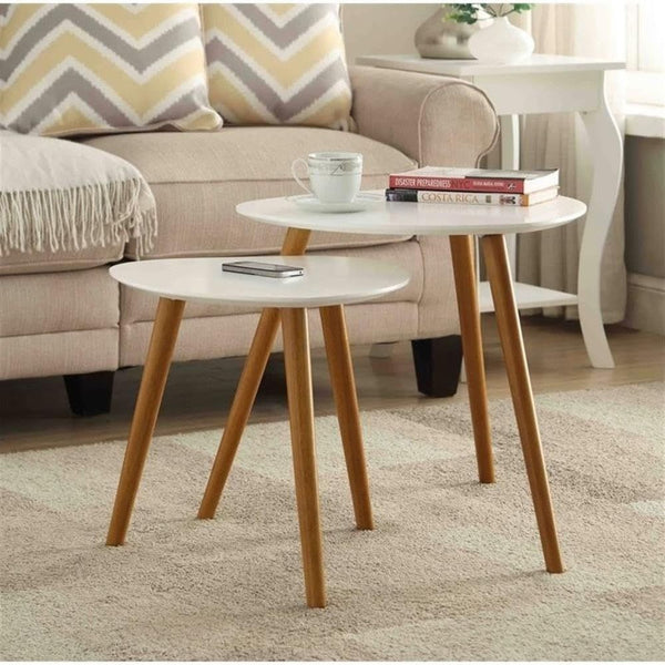 Mesas — Conjunto de mesas aninhadas, mesa auxiliar triangular para sala de estar, quarto, apartamento."