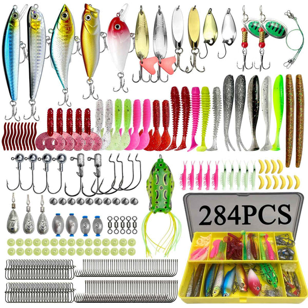 78/122/284 Unidades – Kit de Iscas de Pesca para Aparelhos de Isca de Superfície – Kit Completo