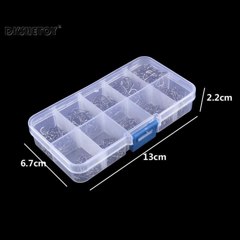 100–1000 Unidades de anzóis com farpa para isca com caixa plástica – Kit