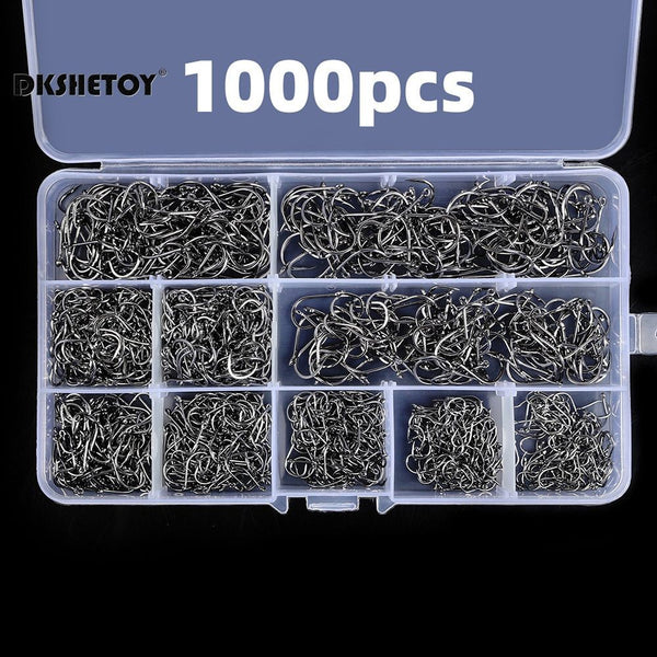 100–1000 Unidades de anzóis com farpa para isca com caixa plástica – Kit