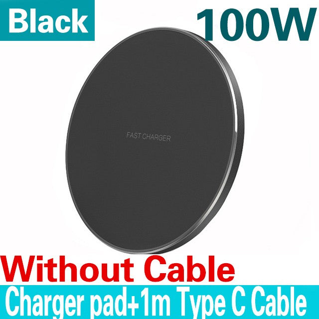 "Almofada de carregamento sem fio rápido de 100W para iPhone 15, 14, 13, 12, 11 Pro."